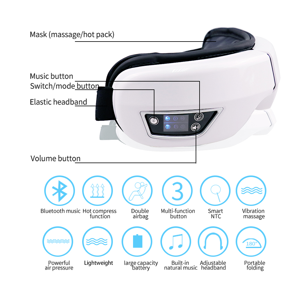 Electric Eye Massager Bluetoot - Light Therapy Glasses ulasan dan harga