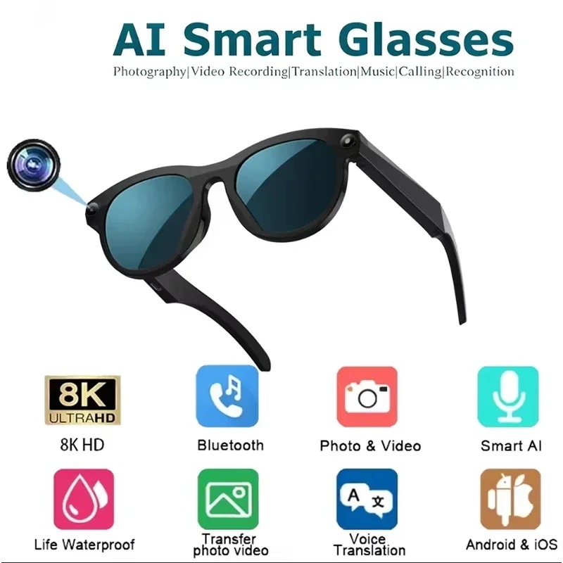 8KHD Smart AI Glasses Color Ch - Smart Glasses Lens ulasan dan harga