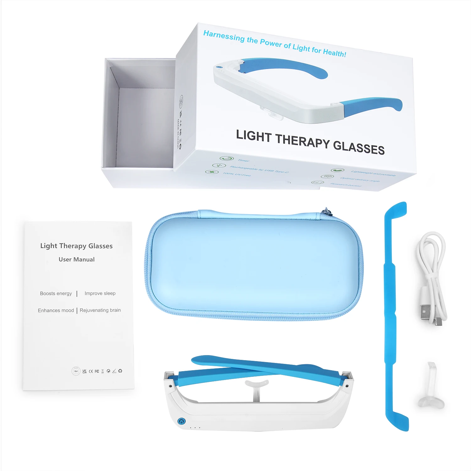 SAD Light Therapy Glasses Red  - Light Therapy Glasses ulasan dan harga