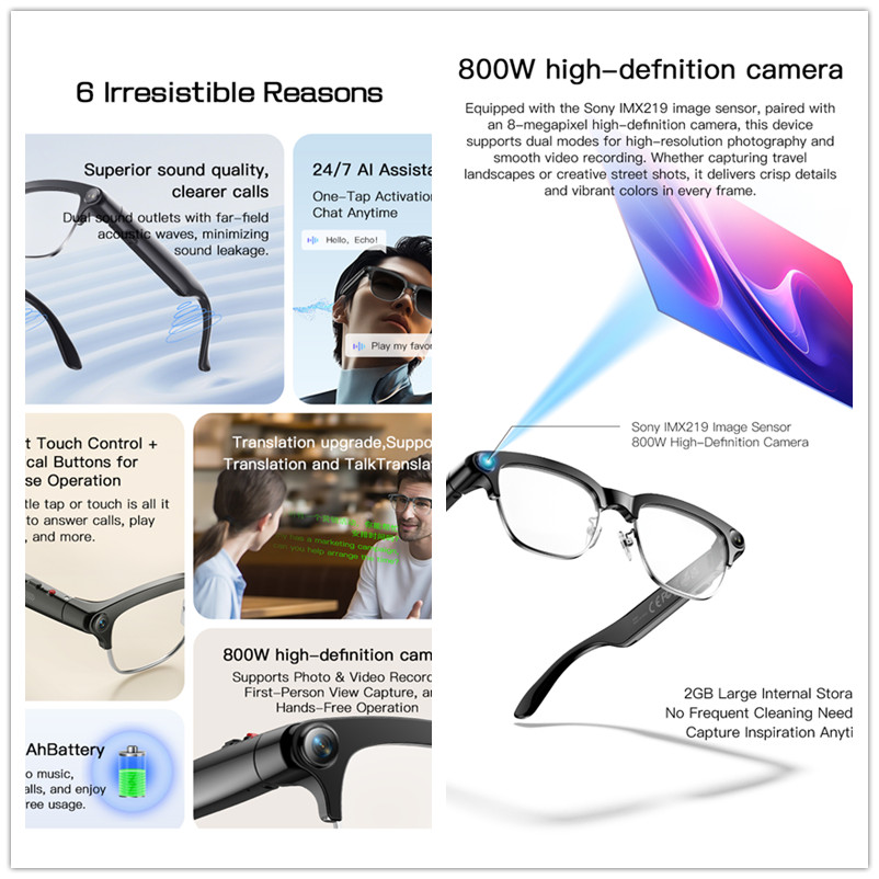 2026 New 8MP Ultra-Wide HD Cam - Smart Glasses Lens ulasan dan harga