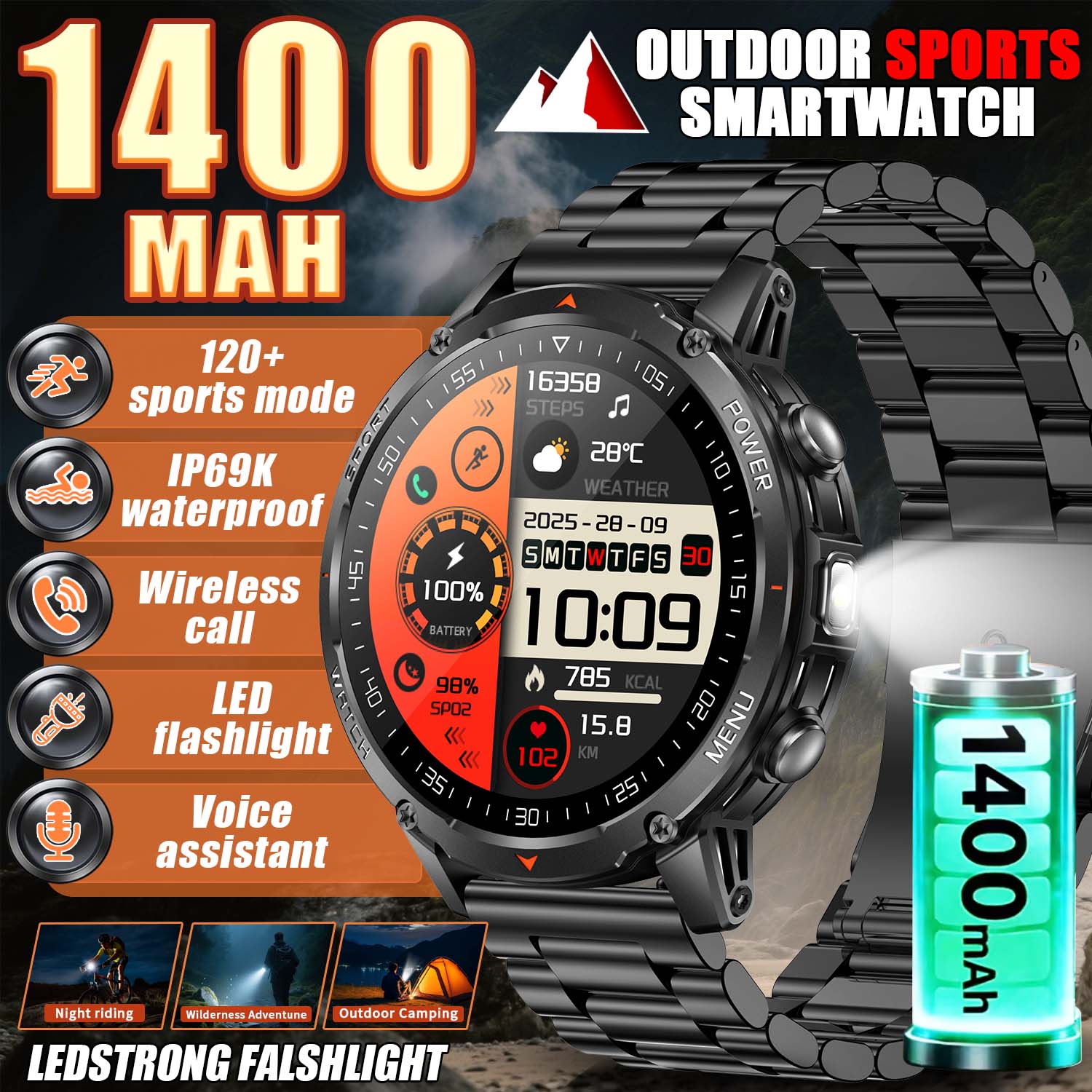 2026 New Military Smart Watch  - Smart Insole Pressure ulasan dan harga